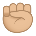 ✊🏼 raised fist: medium-light skin tone display on JoyPixels